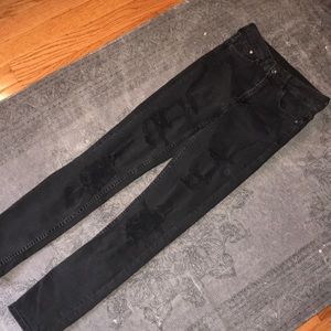 H&M Black Destroyed Skinny Ankle High Waisted